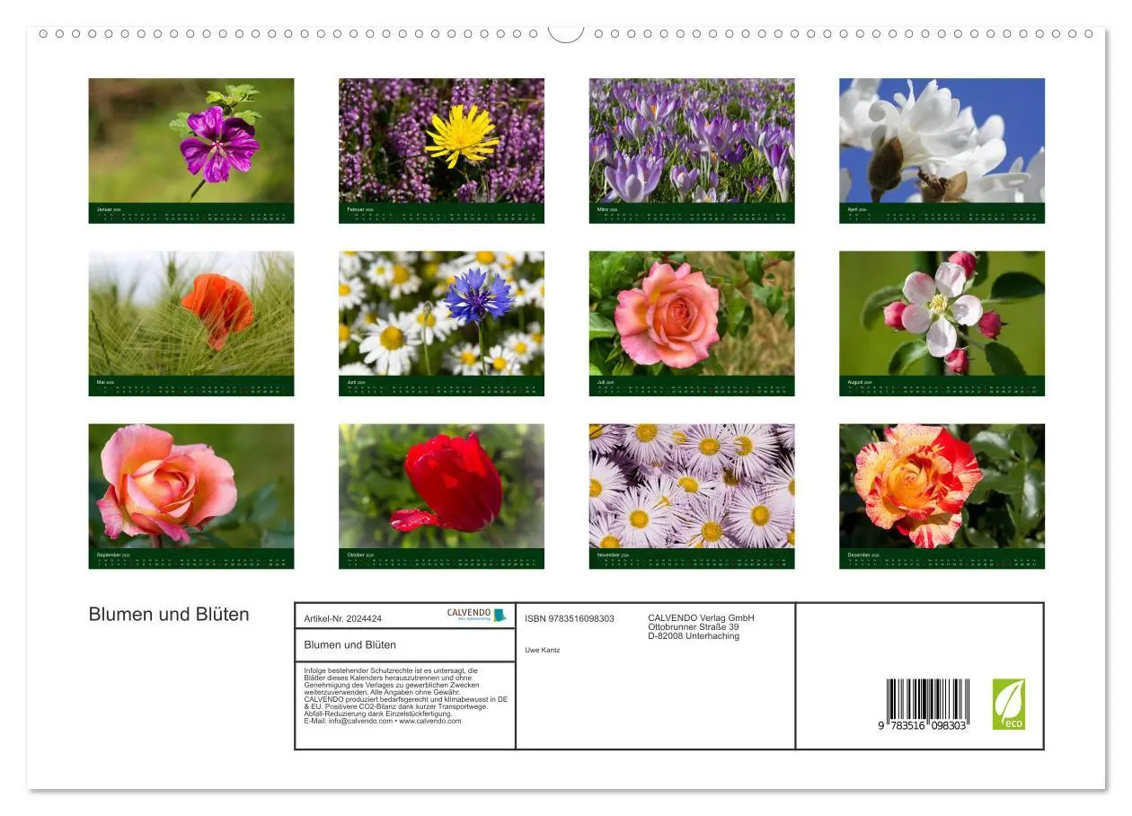 Bild: 9783516098303 | Blumen und Blüten (hochwertiger Premium Wandkalender 2026 DIN A2...