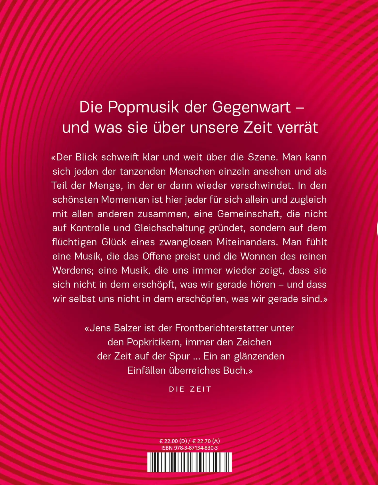 Rückseite: 9783871348303 | Pop | Ein Panorama der Gegenwart | Jens Balzer | Buch | 272 S. | 2016