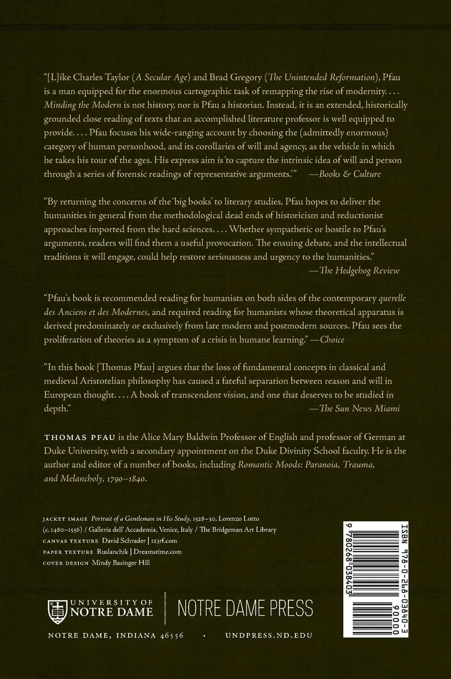 Rückseite: 9780268038403 | Minding the Modern | Thomas Pfau | Buch | Einband - fest (Hardcover)