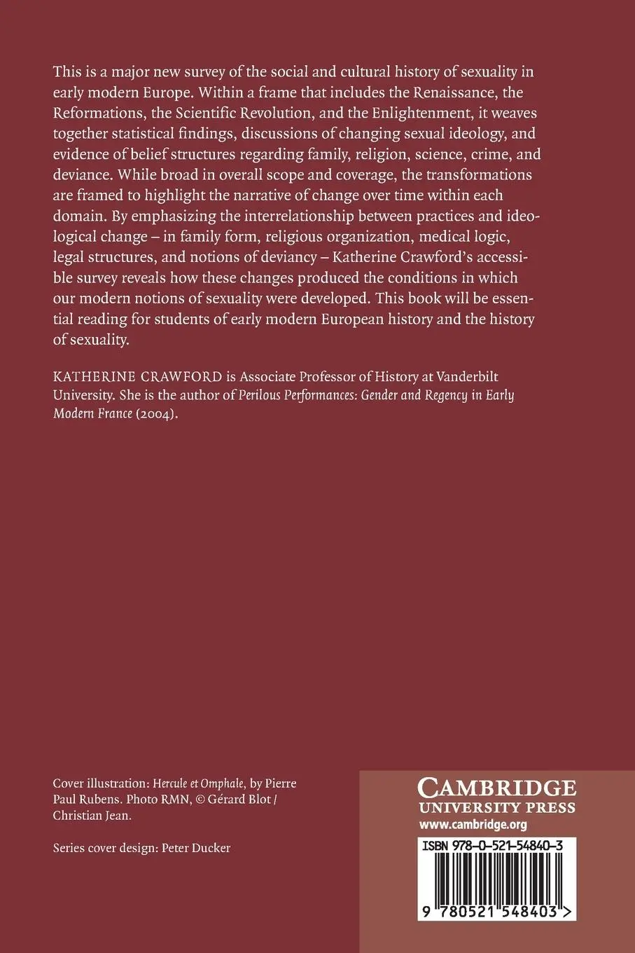 Rückseite: 9780521548403 | European Sexualities, 1400-1800 | Katherine Crawford | Taschenbuch