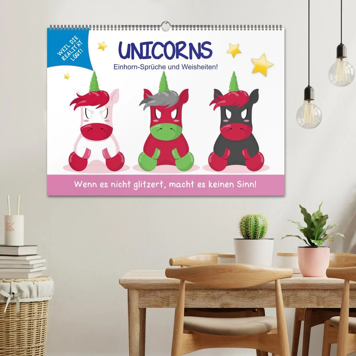 Bild: 9783457758403 | Unicorns. Einhorn-Sprüche und Weisheiten! (Wandkalender 2026 DIN A2...