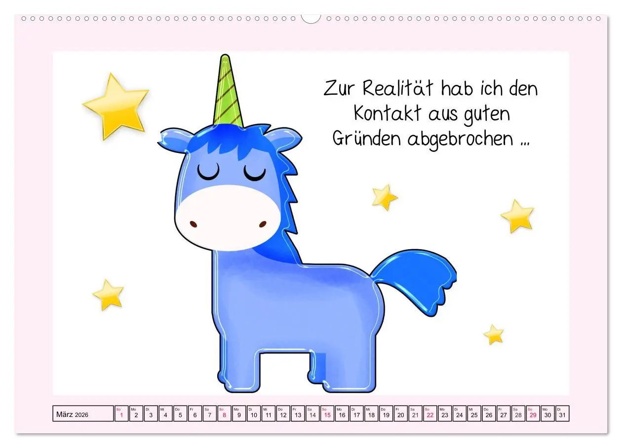 Bild: 9783457758403 | Unicorns. Einhorn-Sprüche und Weisheiten! (Wandkalender 2026 DIN A2...