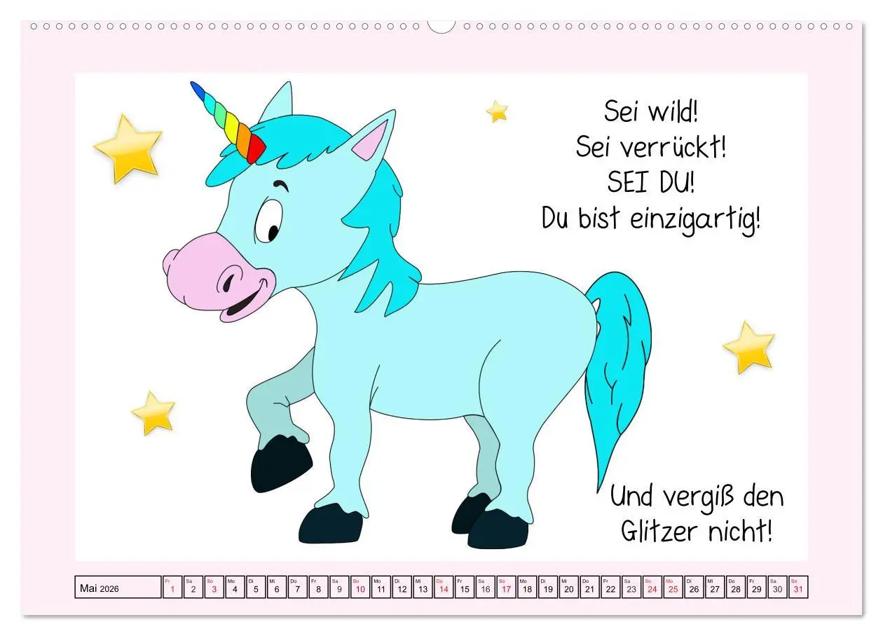 Bild: 9783457758403 | Unicorns. Einhorn-Sprüche und Weisheiten! (Wandkalender 2026 DIN A2...