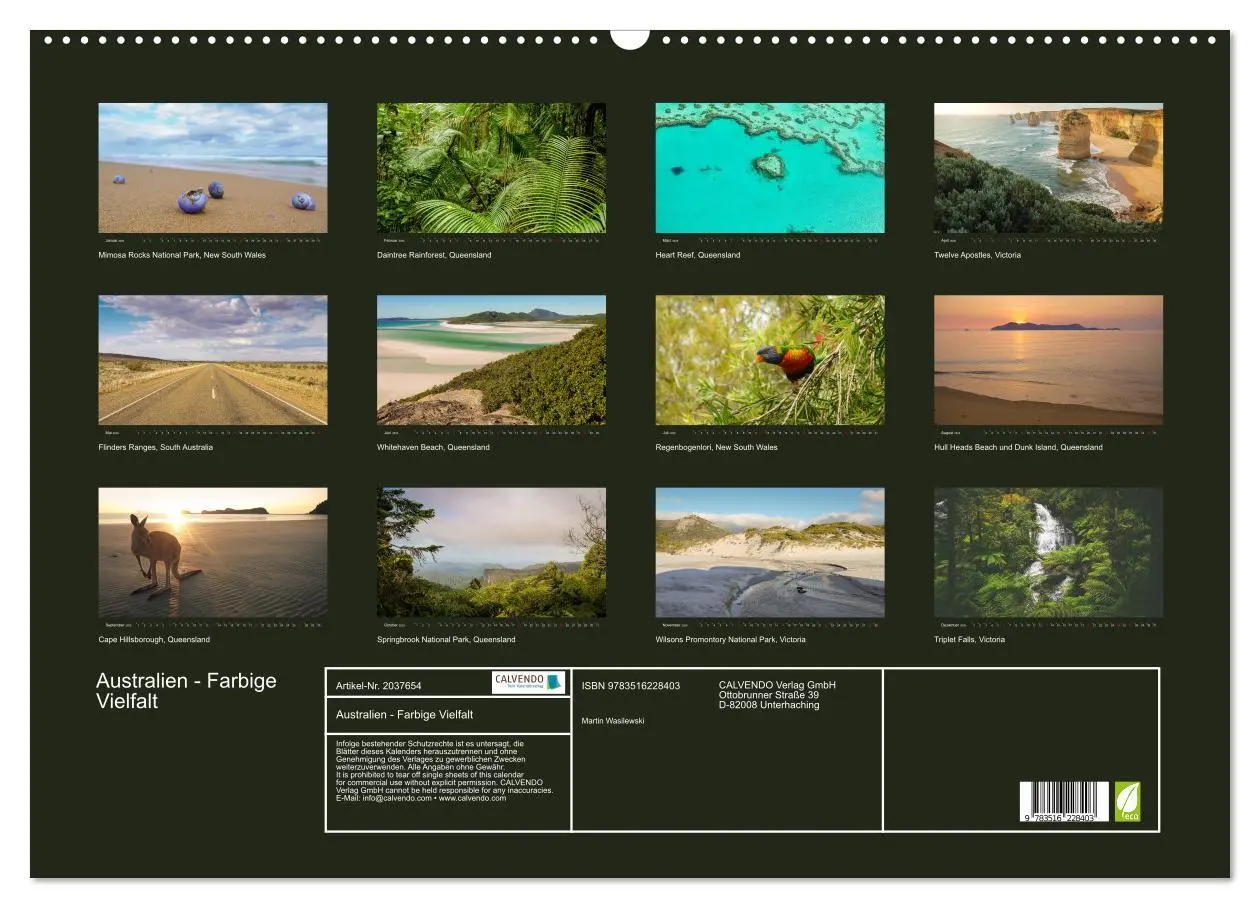 Bild: 9783516228403 | Australien - Farbige Vielfalt (Wandkalender 2026 DIN A2 quer),...