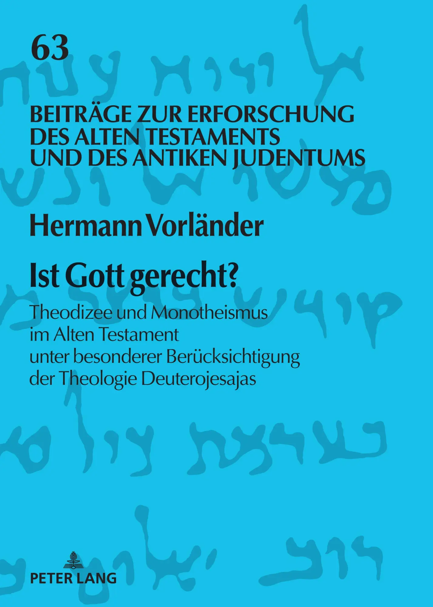 Cover: 9783631828403 | Ist Gott gerecht? | Hermann Vorländer | Buch | Gebunden | Deutsch