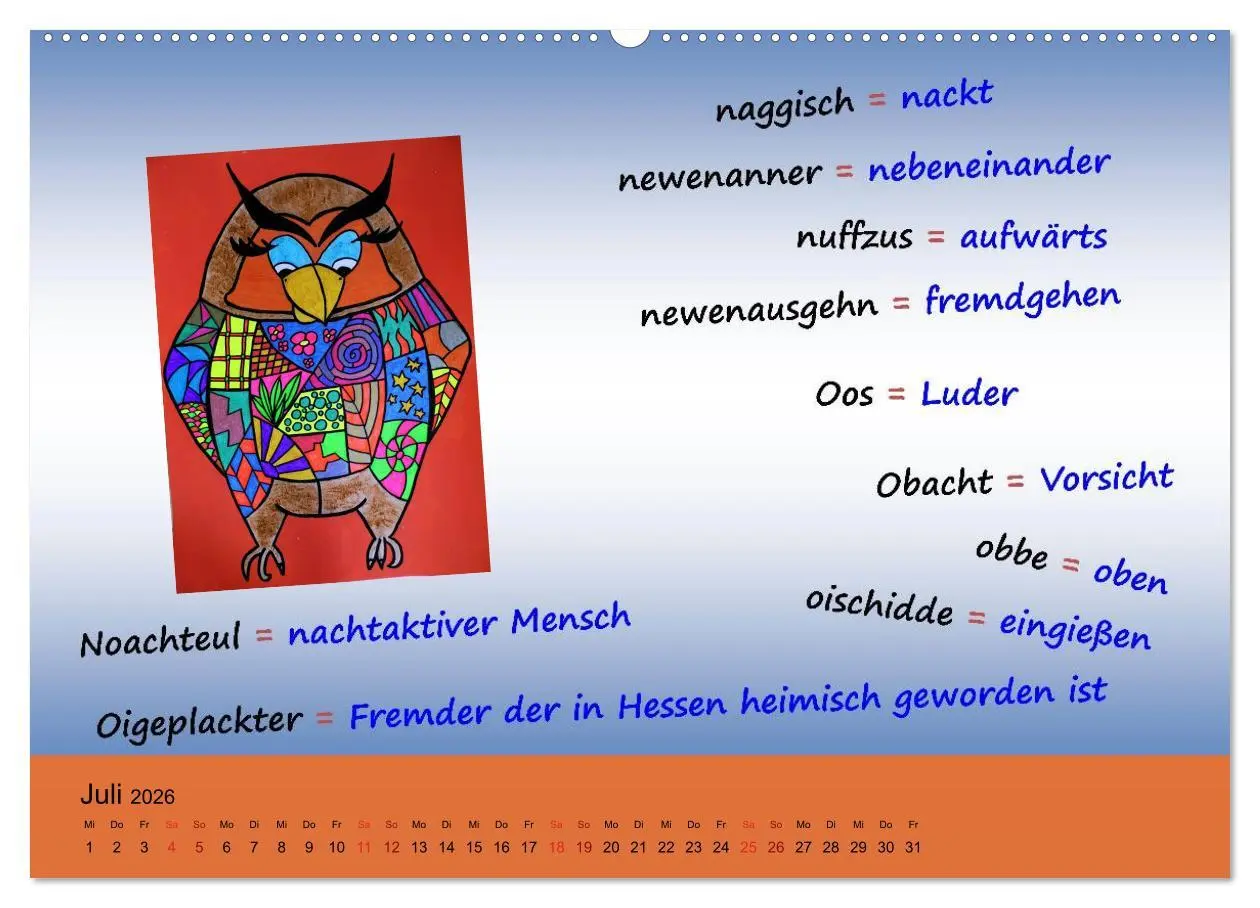 Bild: 9783457988503 | De Hessisch-Kalenner - hessisch babbele lerne in aam Johr...