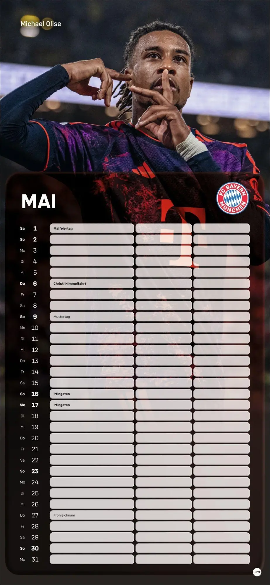 Bild: 9783756418503 | FC Bayern München Fanplaner 2027 | Heye | Kalender | Spiralbindung