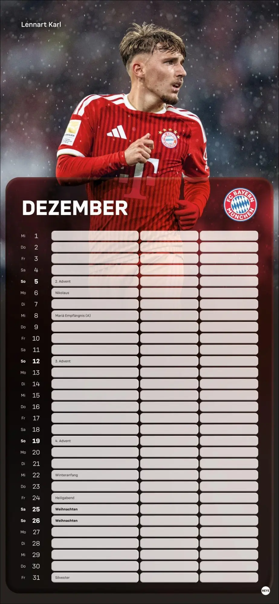 Bild: 9783756418503 | FC Bayern München Fanplaner 2027 | Heye | Kalender | Spiralbindung