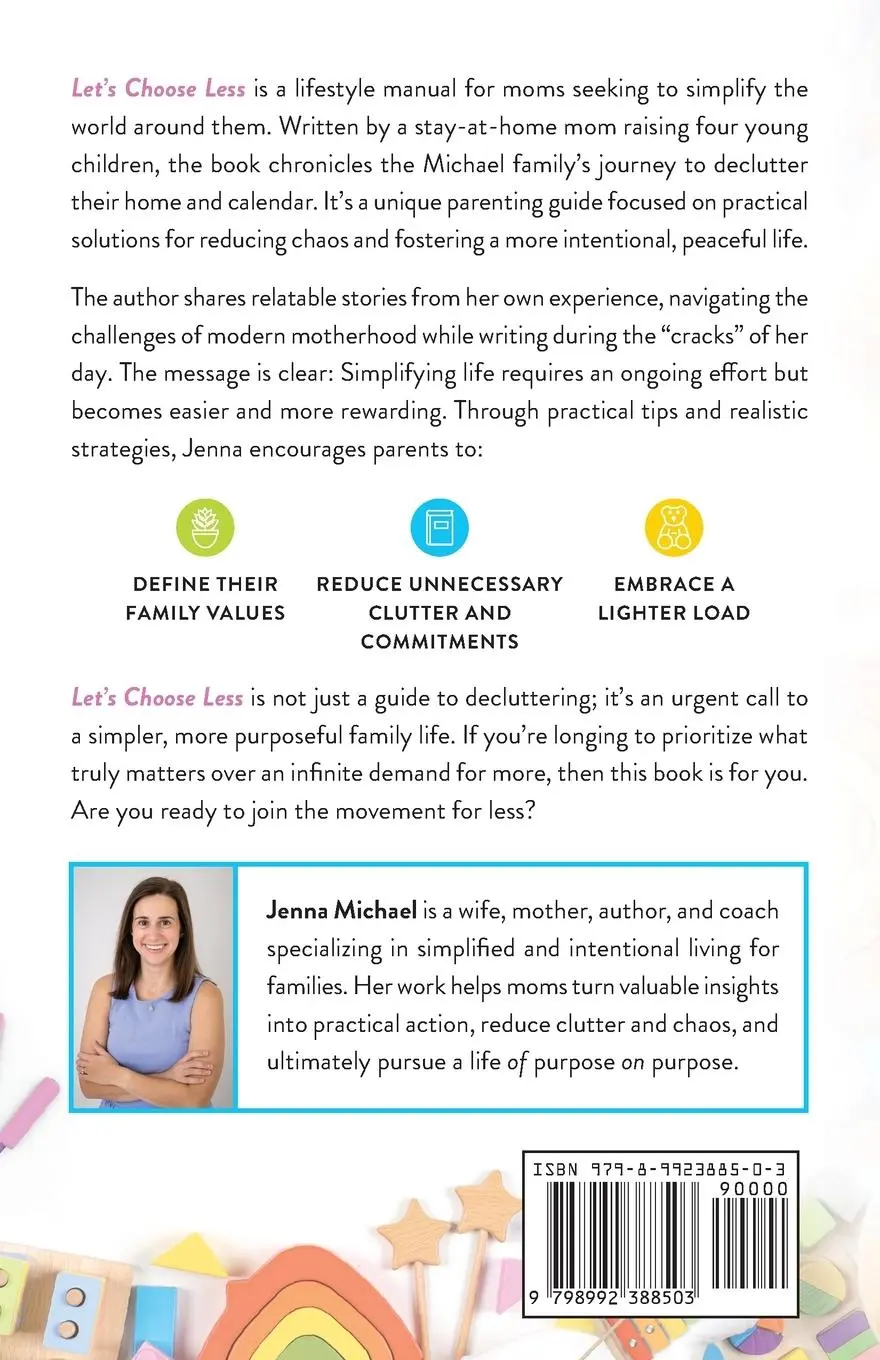 Rückseite: 9798992388503 | Let's Choose Less | A Young Family's Guide to Simply Living | Michael