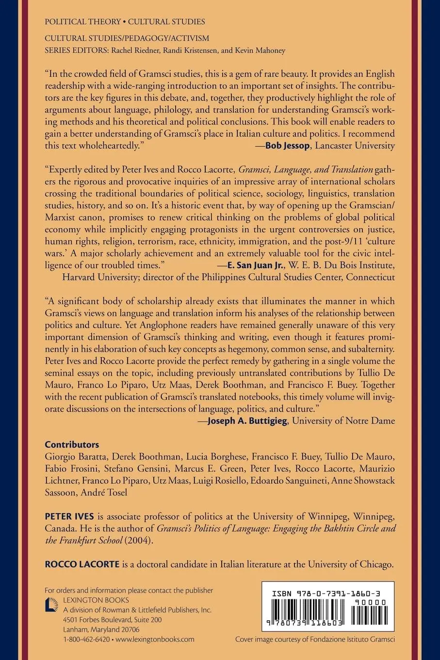 Rückseite: 9780739118603 | Gramsci, Language, and Translation | Peter Ives (u. a.) | Taschenbuch