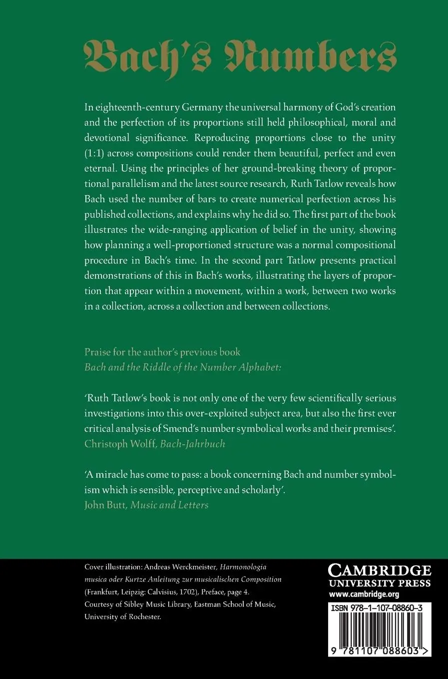 Rückseite: 9781107088603 | Bach's Numbers | Ruth Tatlow | Buch | Englisch | 2015