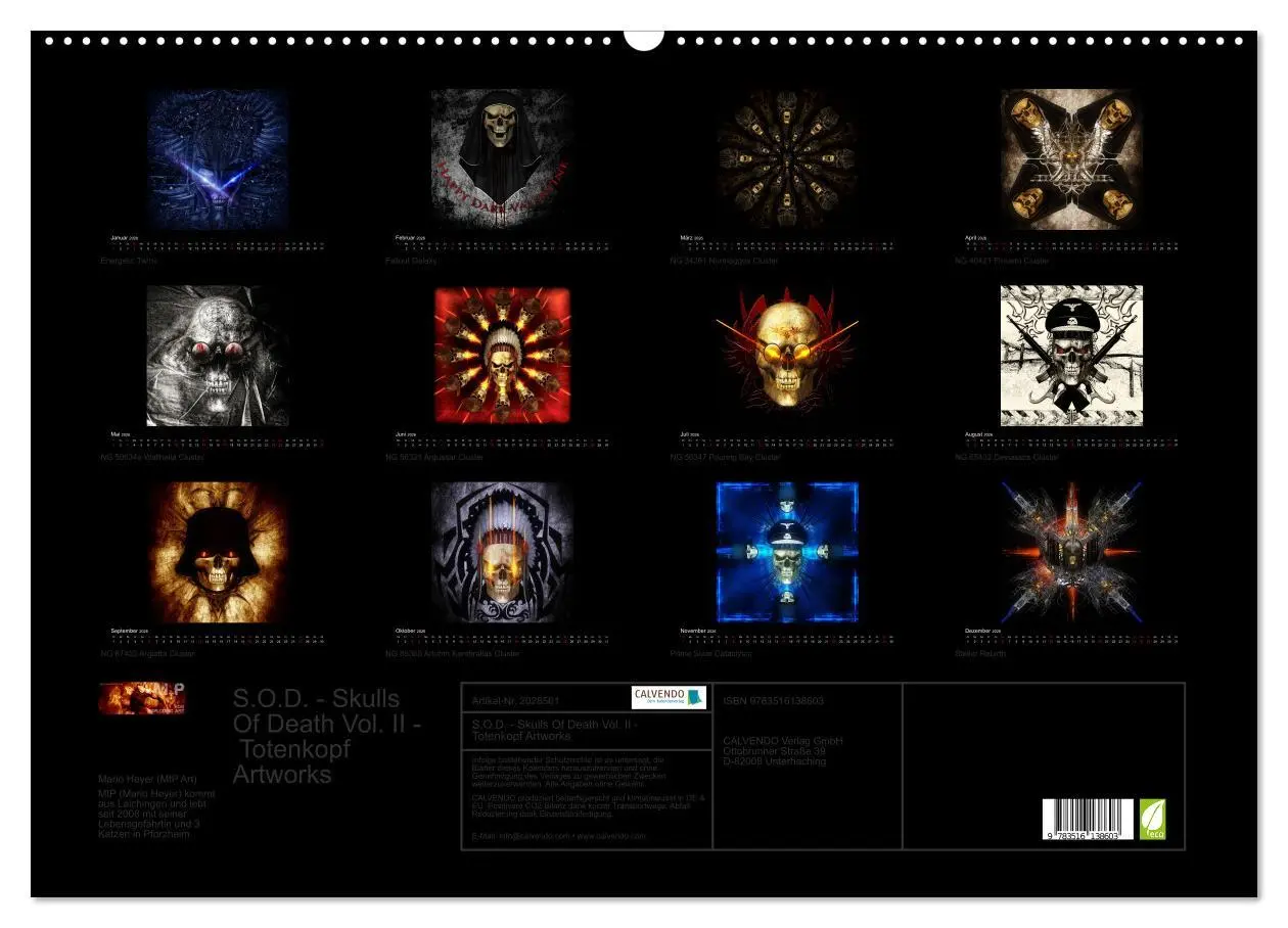Bild: 9783516138603 | S.O.D. - Skulls Of Death Vol. II - Totenkopf Artworks (Wandkalender...