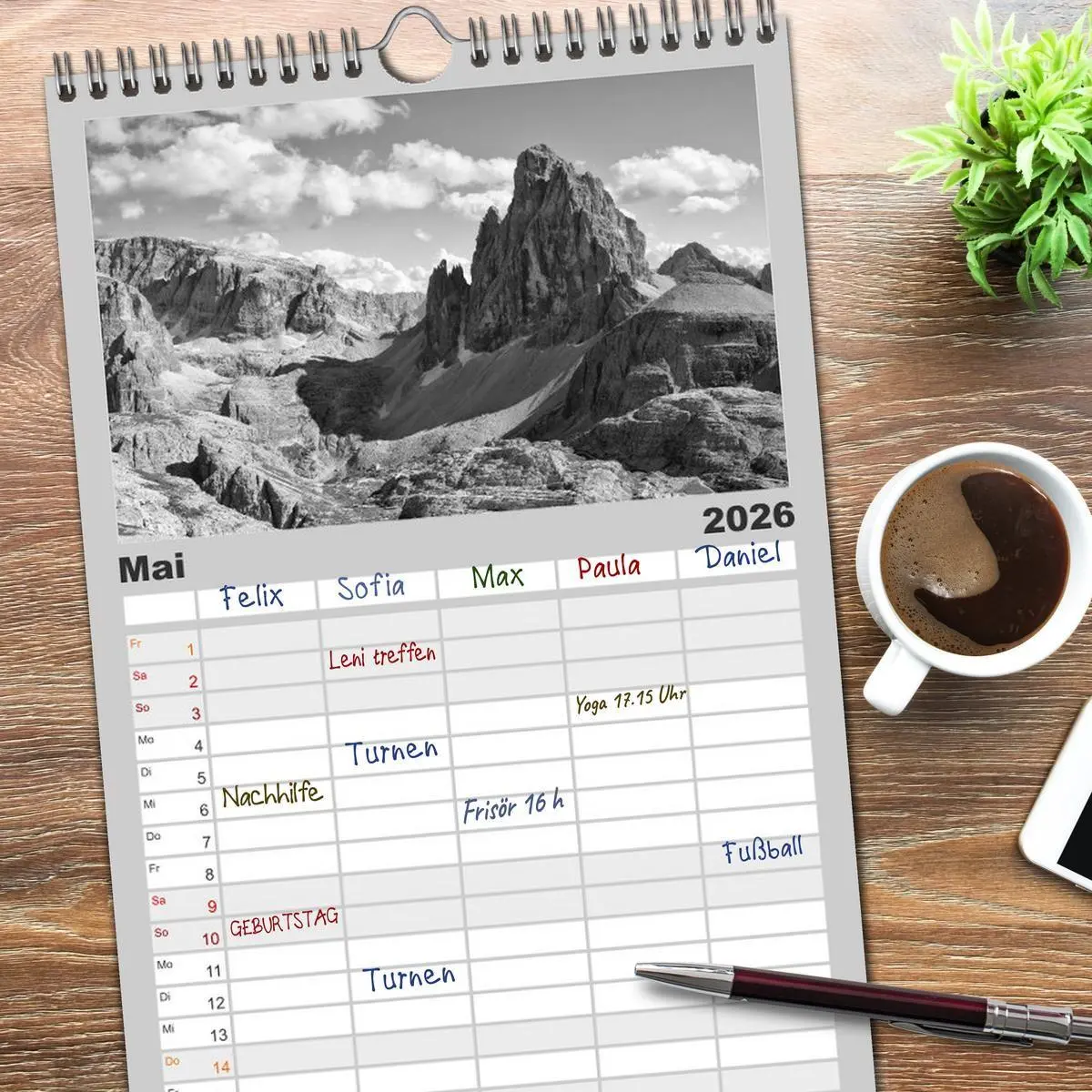 Bild: 9783516518603 | Familienplaner 2026 - Bergsucht 2026 mit 5 Spalten (Wandkalender,...