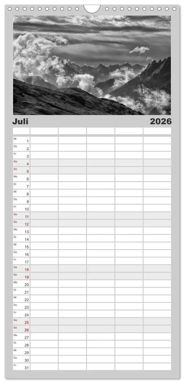 Bild: 9783516518603 | Familienplaner 2026 - Bergsucht 2026 mit 5 Spalten (Wandkalender,...