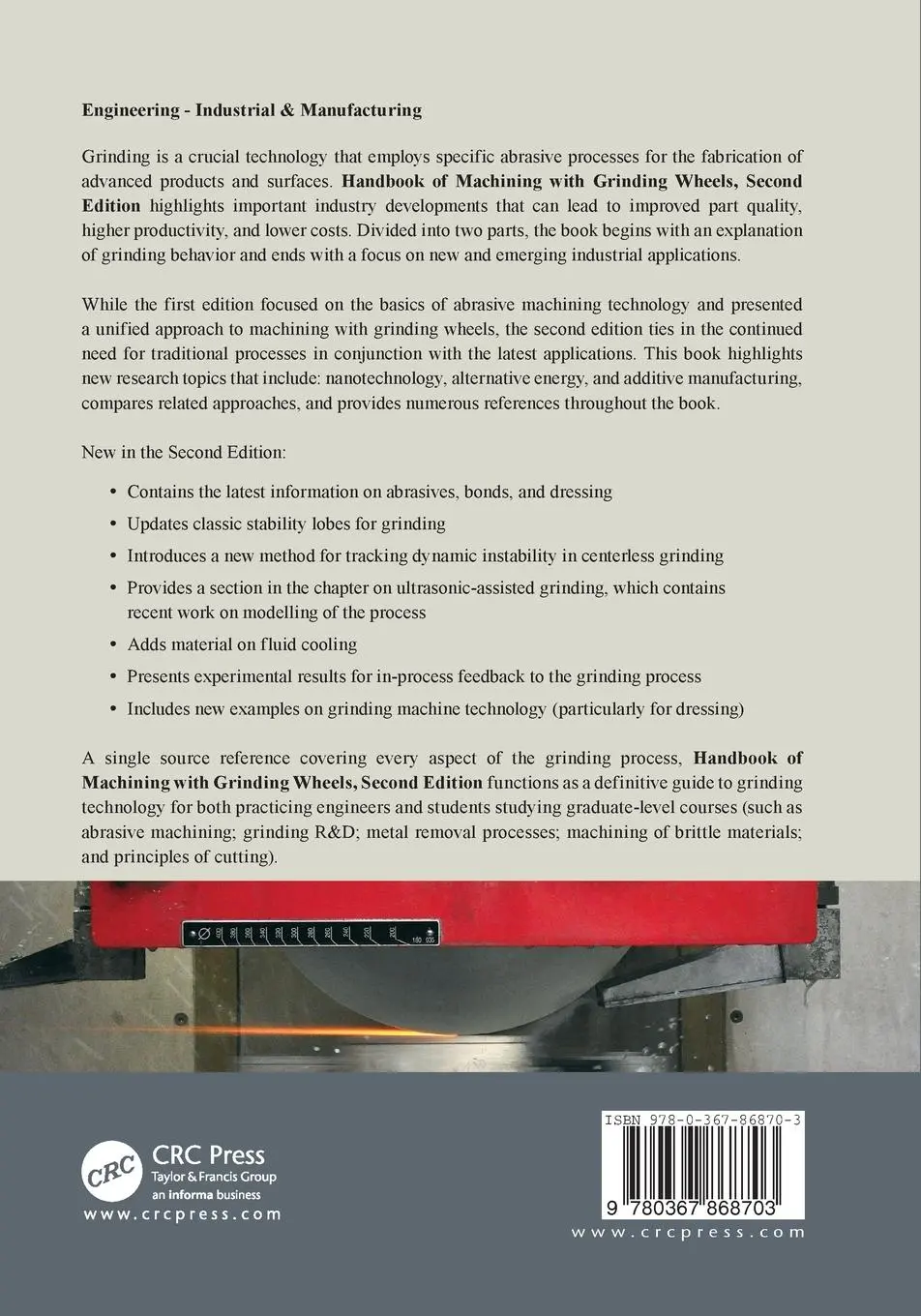 Rückseite: 9780367868703 | Handbook of Machining with Grinding Wheels | Ioan D. Marinescu (u. a.)