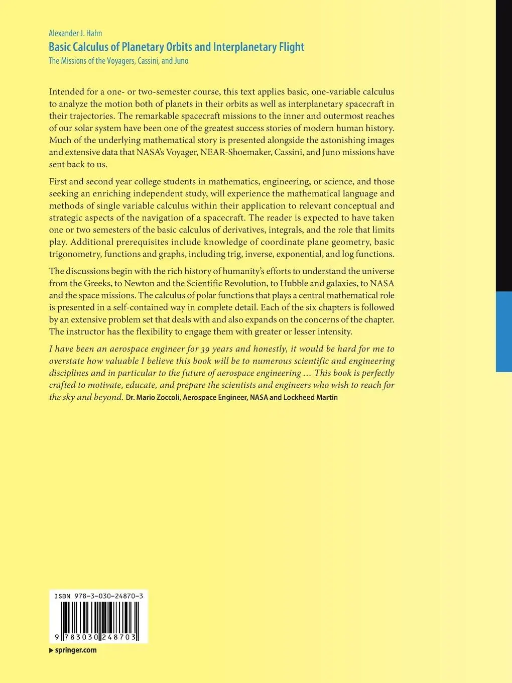 Rückseite: 9783030248703 | Basic Calculus of Planetary Orbits and Interplanetary Flight | Hahn