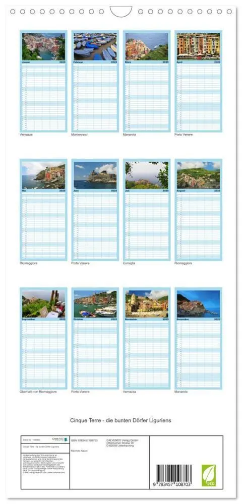Bild: 9783457108703 | Familienplaner 2025 - Cinque Terre - die bunten Dörfer Liguriens...