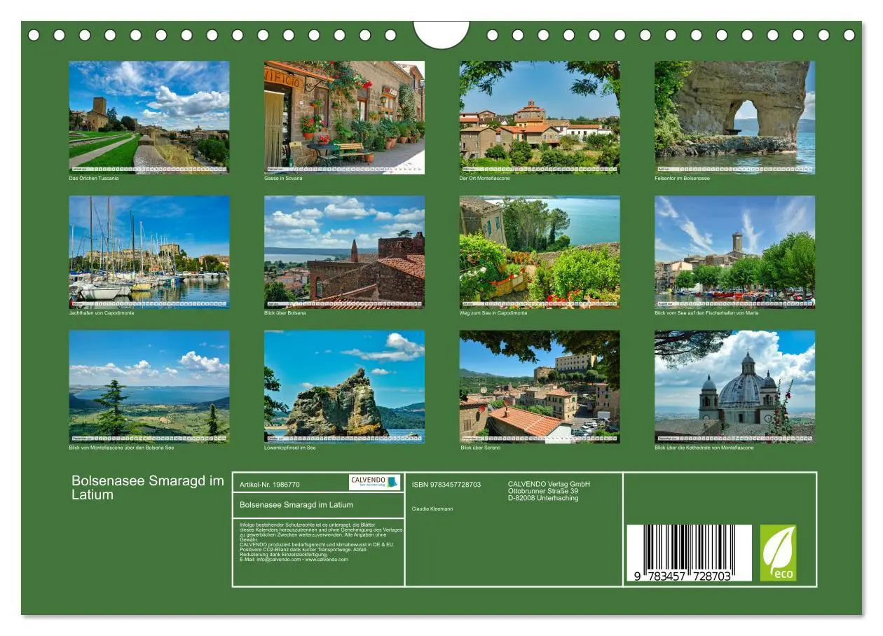 Bild: 9783457728703 | Bolsenasee Smaragd im Latium (Wandkalender 2026 DIN A4 quer),...