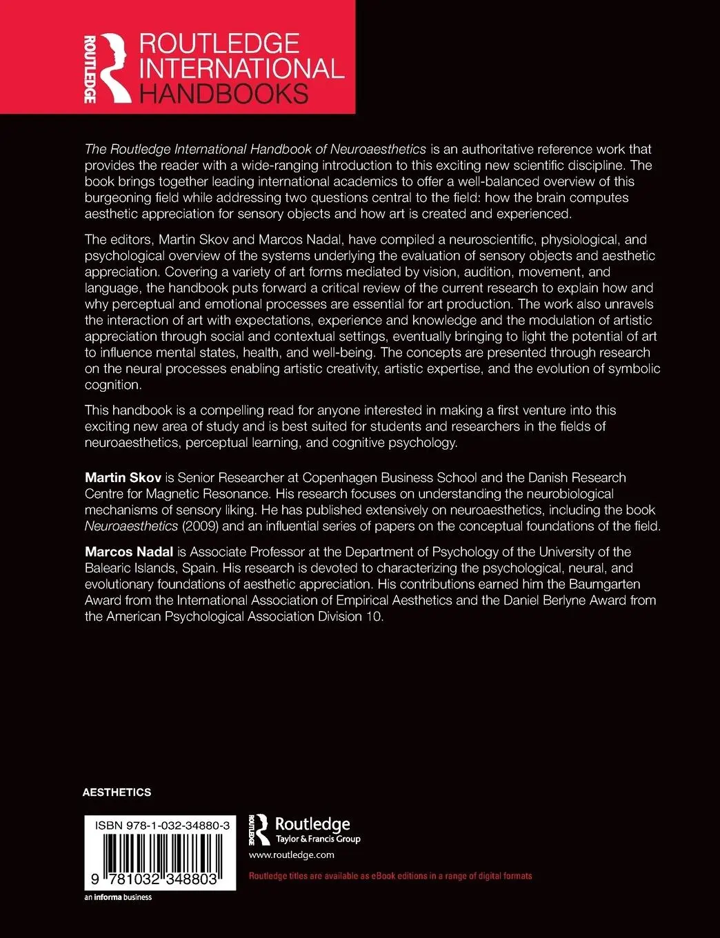Rückseite: 9781032348803 | The Routledge International Handbook of Neuroaesthetics | Skov (u. a.)