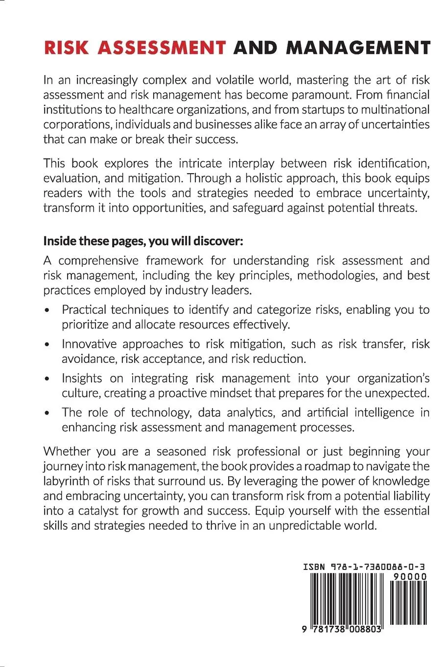 Rückseite: 9781738008803 | Risk Assessment and Management | Ian Messenger | Taschenbuch | 2023