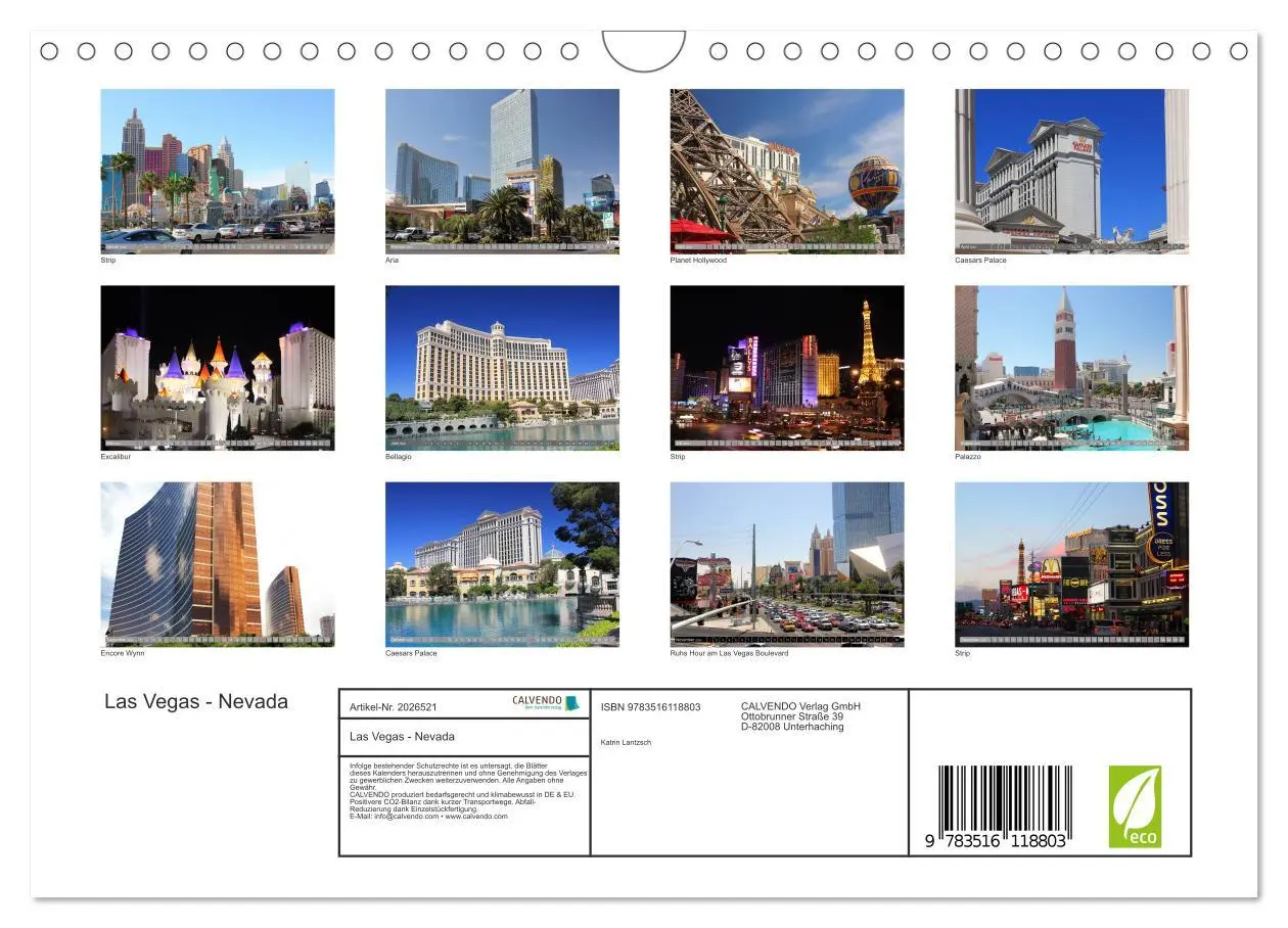 Bild: 9783516118803 | Las Vegas - Nevada (Wandkalender 2026 DIN A4 quer), CALVENDO...
