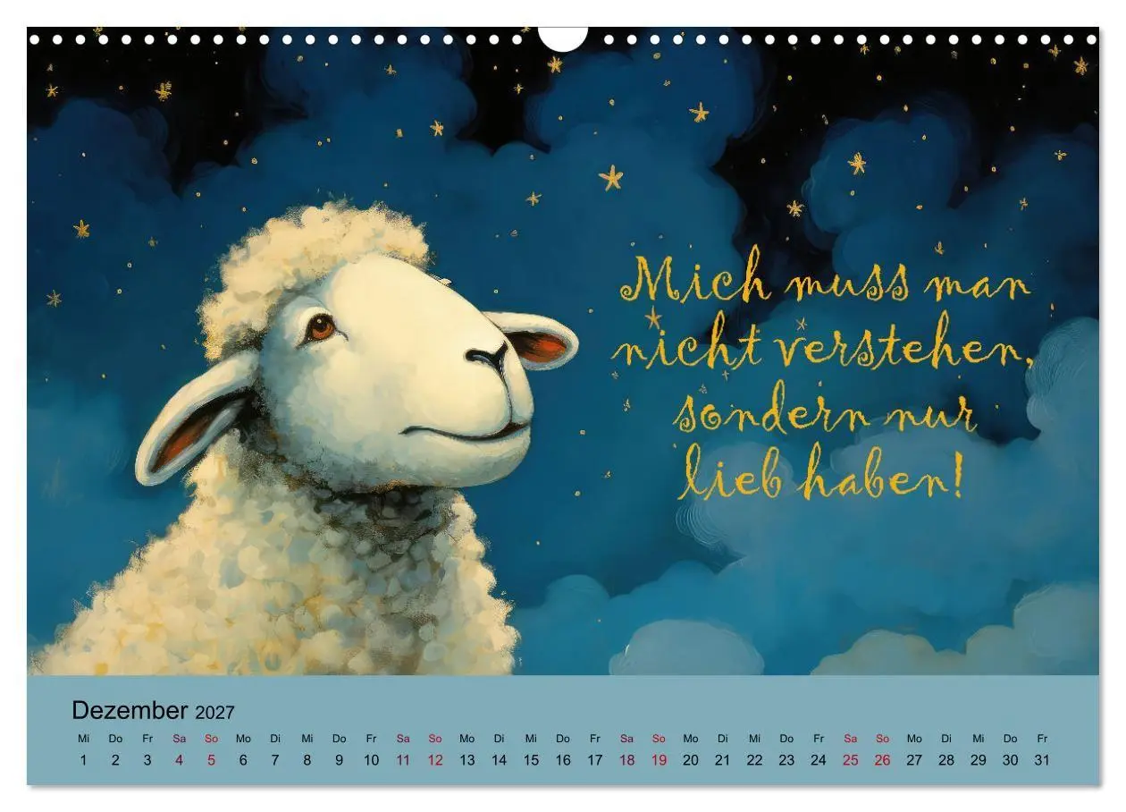 Bild: 9783569208803 | Schafsprüche (Wandkalender 2027 DIN A3 quer), CALVENDO Monatskalender