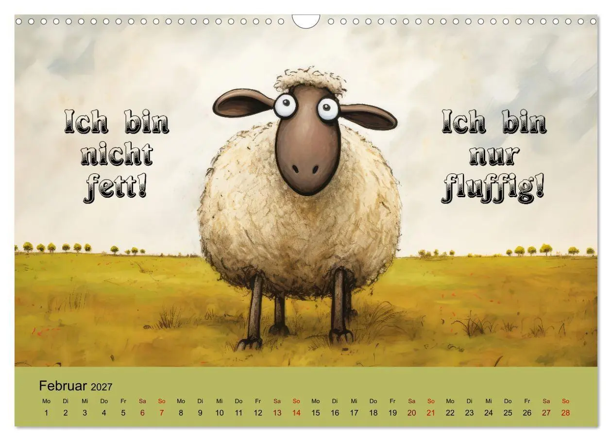 Bild: 9783569208803 | Schafsprüche (Wandkalender 2027 DIN A3 quer), CALVENDO Monatskalender