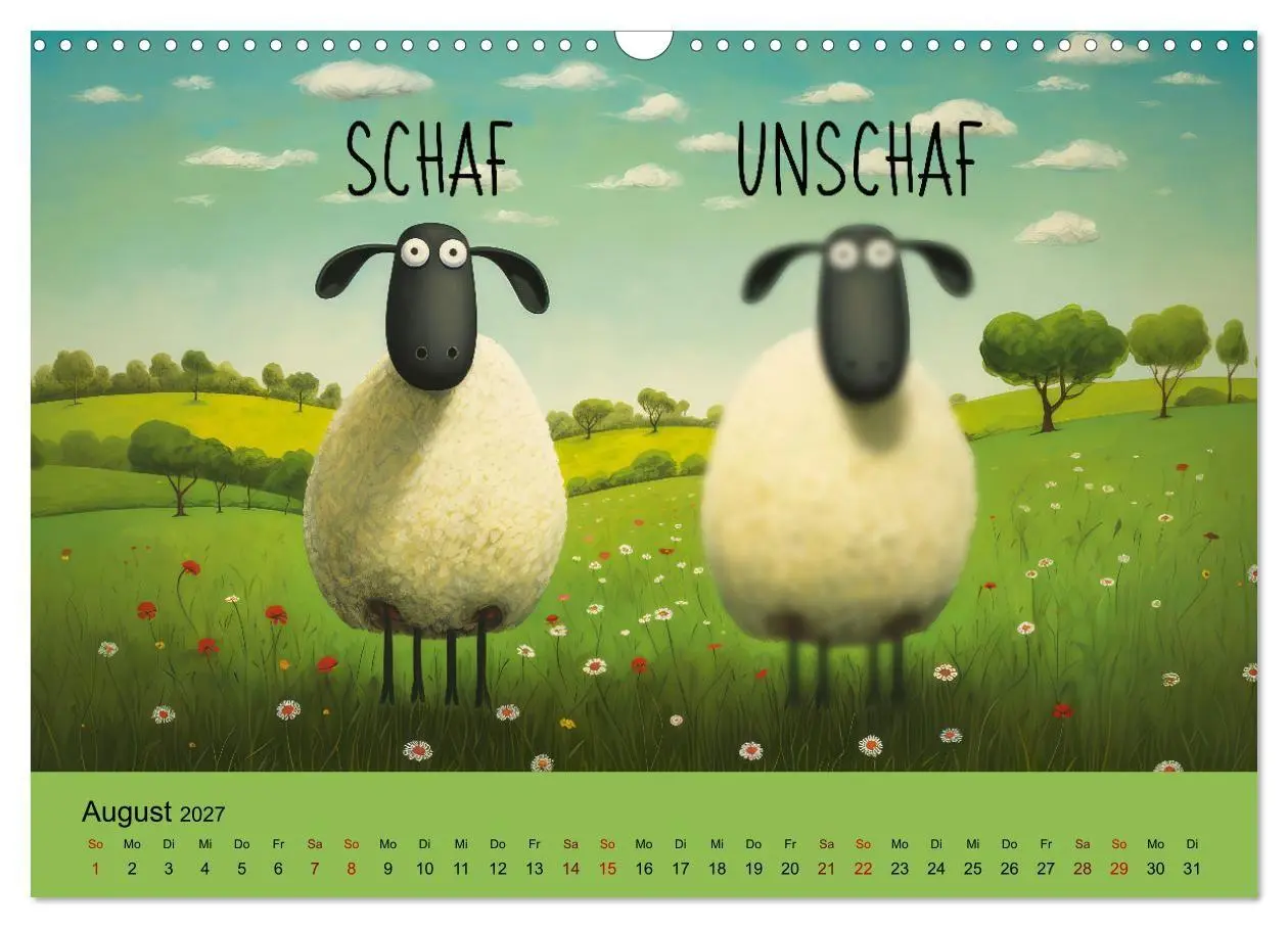 Bild: 9783569208803 | Schafsprüche (Wandkalender 2027 DIN A3 quer), CALVENDO Monatskalender