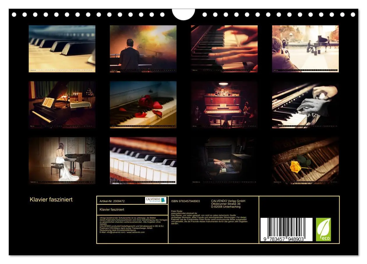 Bild: 9783457948903 | Klavier fasziniert (Wandkalender 2026 DIN A4 quer), CALVENDO...