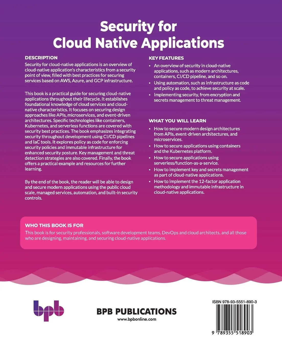 Rückseite: 9789355518903 | Security for Cloud Native Applications | Eyal Estrin | Taschenbuch