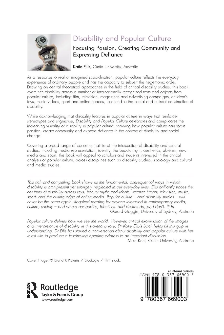 Rückseite: 9780367669003 | Disability and Popular Culture | Katie Ellis | Taschenbuch | Englisch