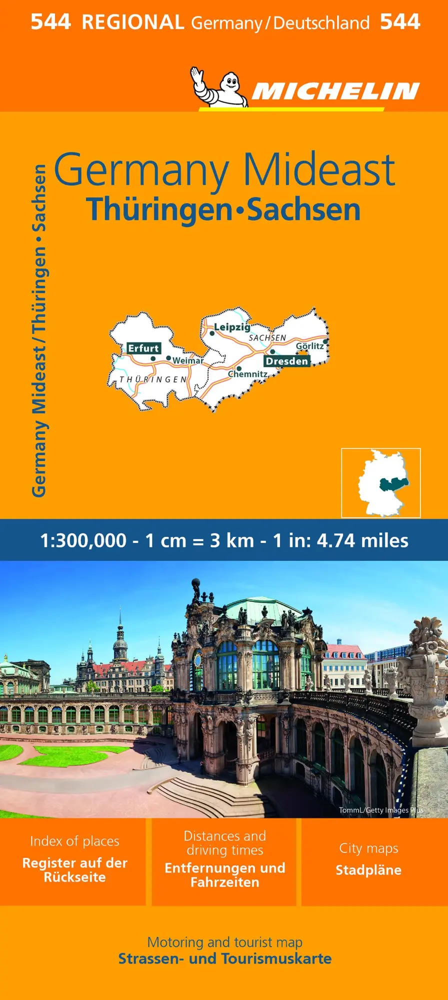 Bild: 9782067259003 | Michelin Thüringen, Sachsen | Straßen- und Tourismuskarte 1:300.000
