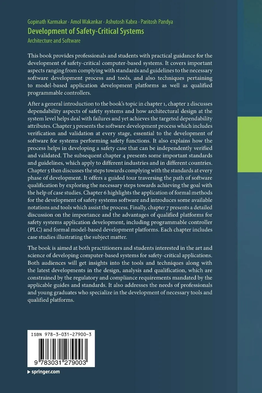 Rückseite: 9783031279003 | Development of Safety-Critical Systems | Architecture and Software