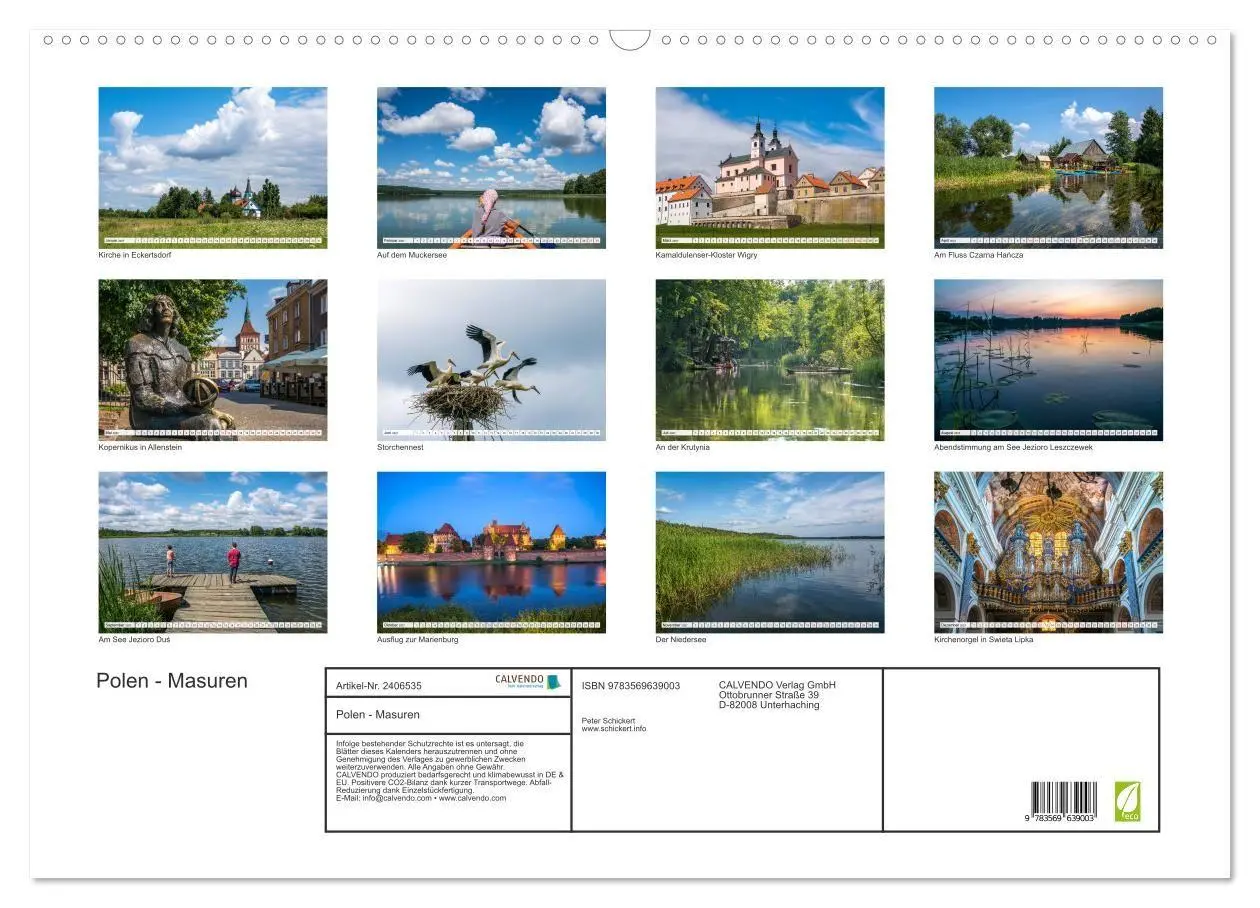 Bild: 9783569639003 | Polen - Masuren (Wandkalender 2027 DIN A2 quer), CALVENDO...