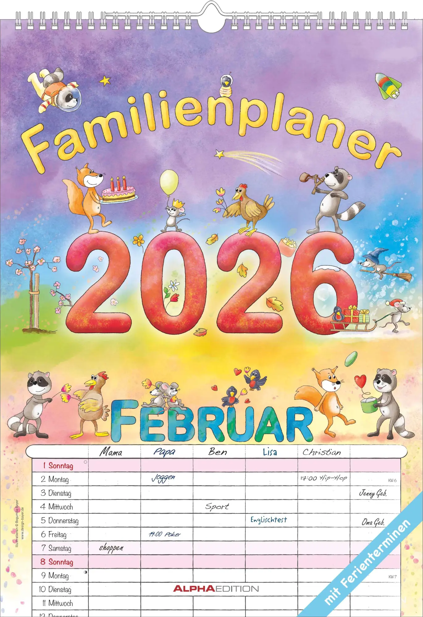 Cover: 4069095009103 | Familienplaner Cartoon 2026 - Familienkalender A3 (29,7x42 cm) -...