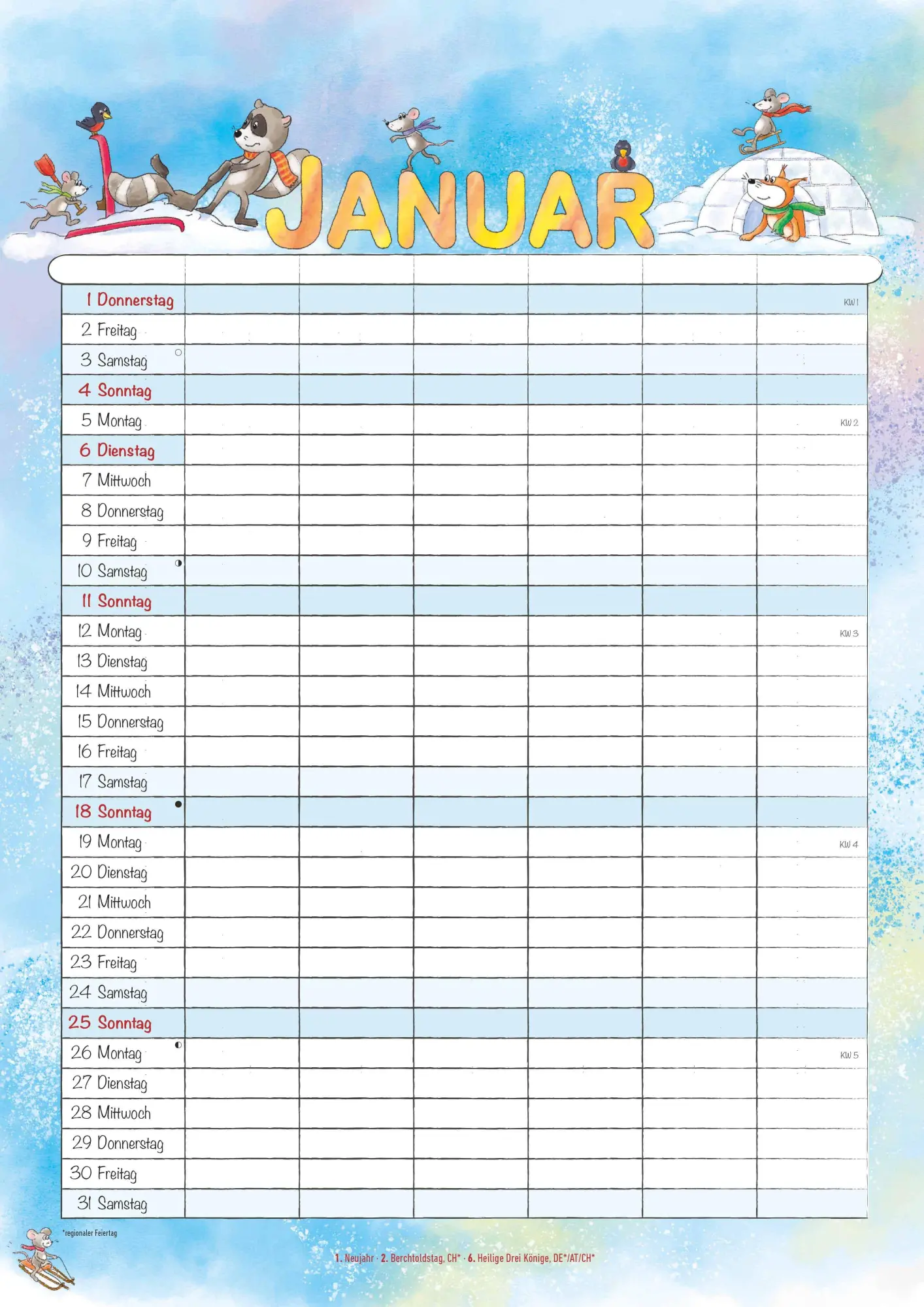 Bild: 4069095009103 | Familienplaner Cartoon 2026 - Familienkalender A3 (29,7x42 cm) -...
