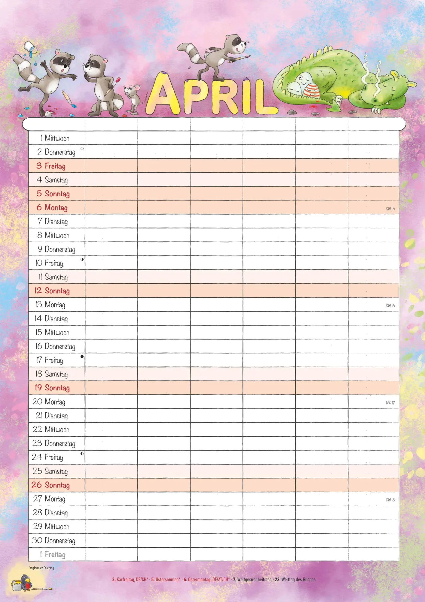 Bild: 4069095009103 | Familienplaner Cartoon 2026 - Familienkalender A3 (29,7x42 cm) -...