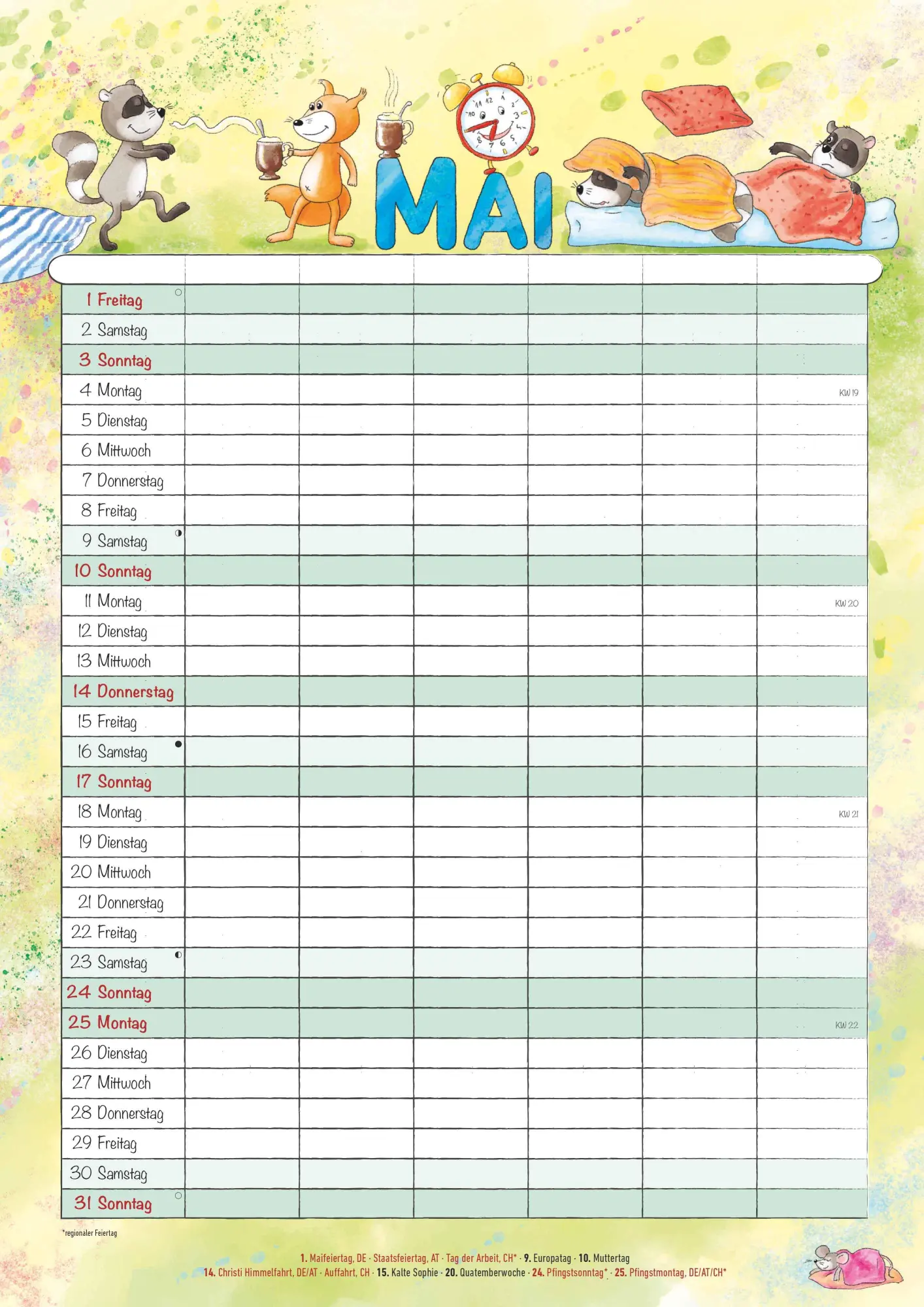 Bild: 4069095009103 | Familienplaner Cartoon 2026 - Familienkalender A3 (29,7x42 cm) -...