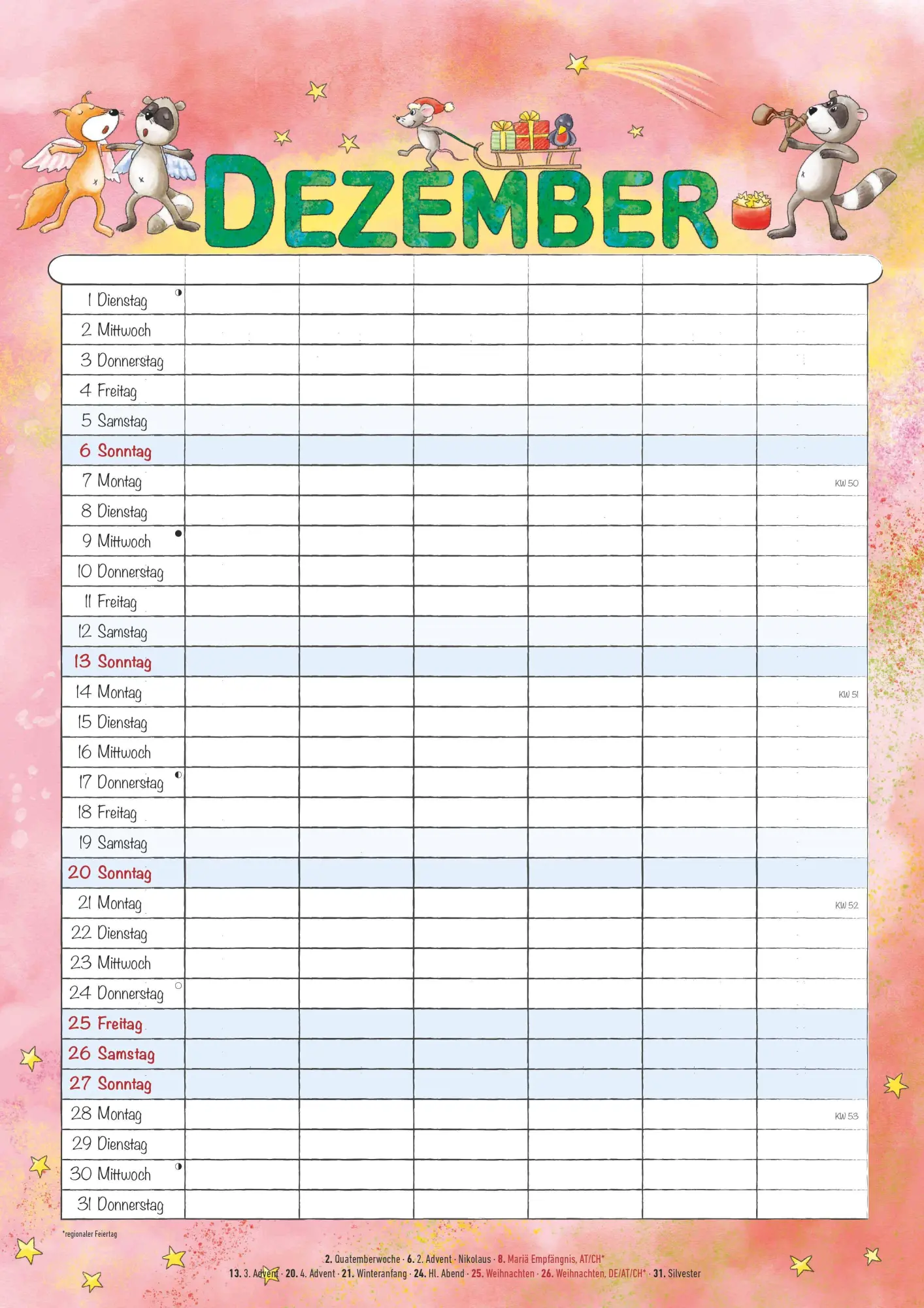 Bild: 4069095009103 | Familienplaner Cartoon 2026 - Familienkalender A3 (29,7x42 cm) -...
