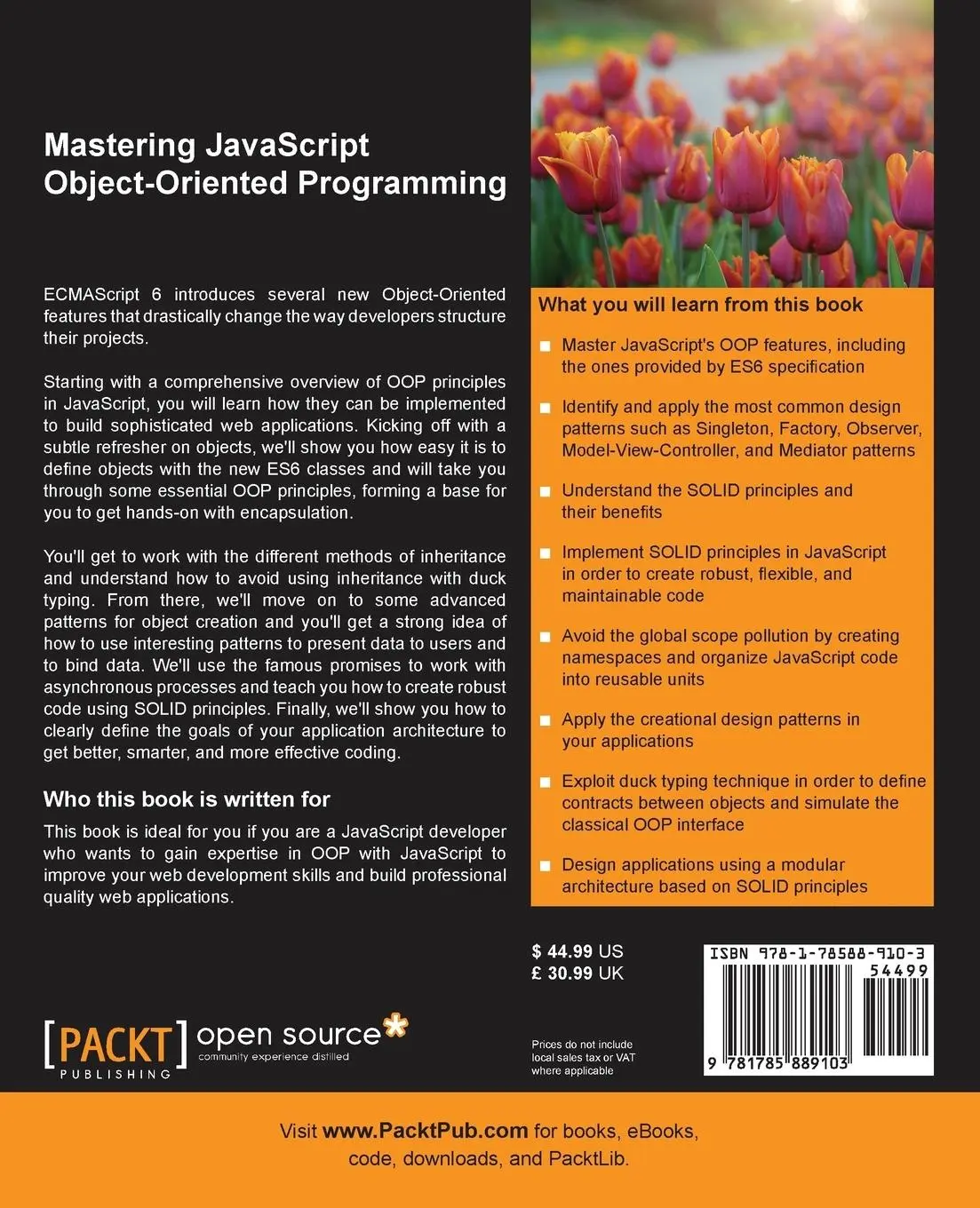 Rückseite: 9781785889103 | Mastering JavaScript Object-Oriented Programming | Andrea Chiarelli
