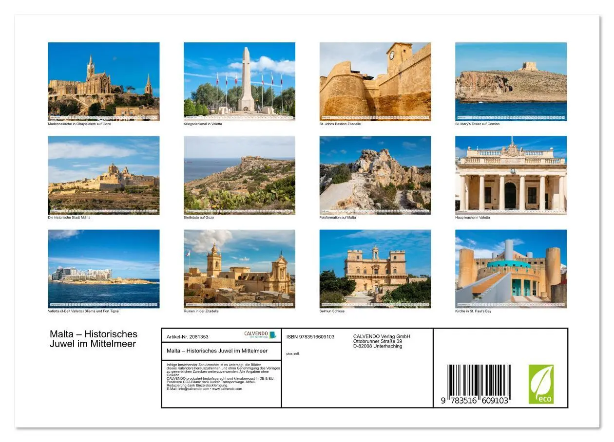 Bild: 9783516609103 | Malta - Historisches Juwel im Mittelmeer (Wandkalender 2026 DIN A4...