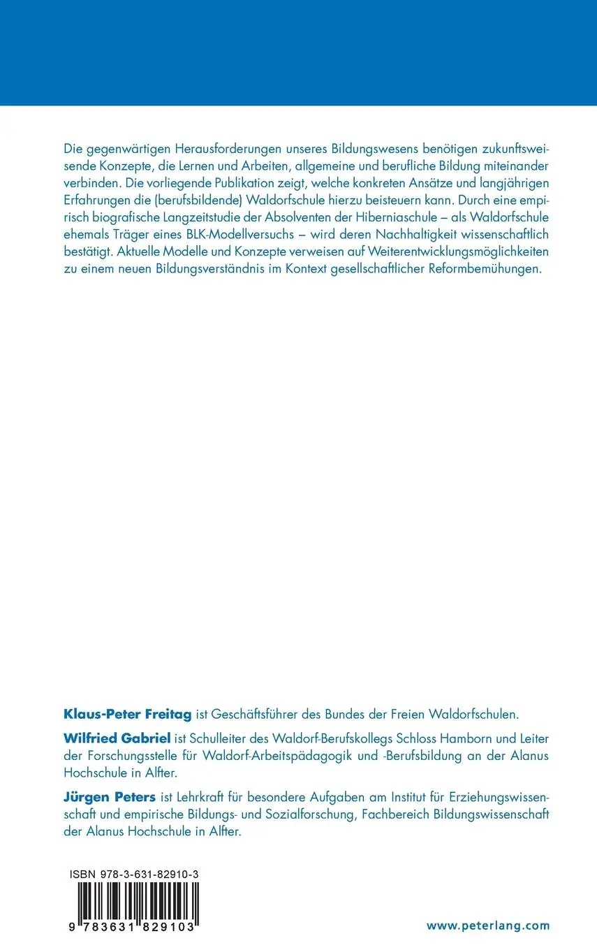 Rückseite: 9783631829103 | Fürs Leben gelernt - Die berufsbildende Waldorfschule | Buch | Deutsch