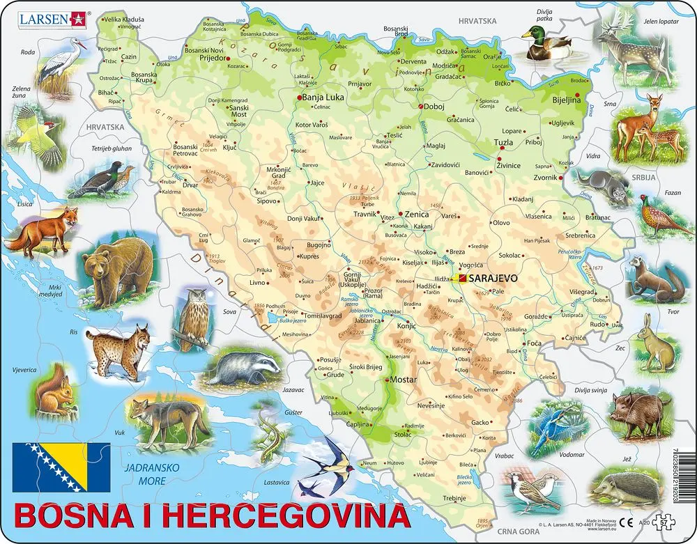 Cover: 7023850219203 | Puzzle - Bosnien Herzegowina (physisch) | Puzzle | 2018 | Larsen