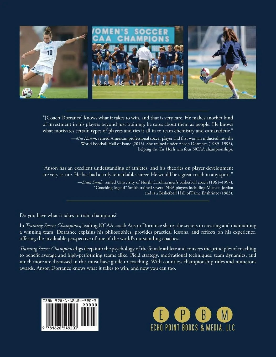 Rückseite: 9781626549203 | Training Soccer Champions | Anson Dorrance | Taschenbuch | Englisch