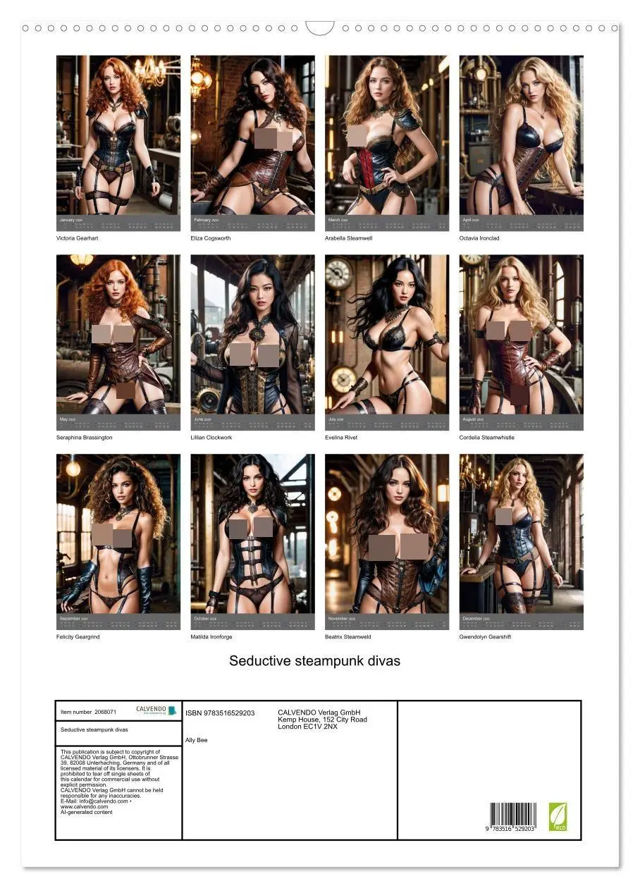 Bild: 9783516529203 | Seductive steampunk divas (Wall Calendar 2026 DIN A2 portrait),...
