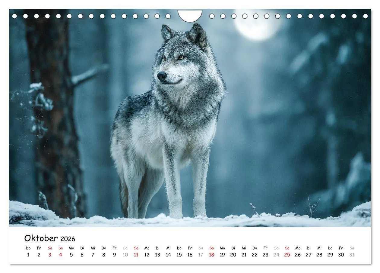 Bild: 9783516699203 | Wölfe im Mondlicht - Ruf der Wildnis (Wandkalender 2026 DIN A4...