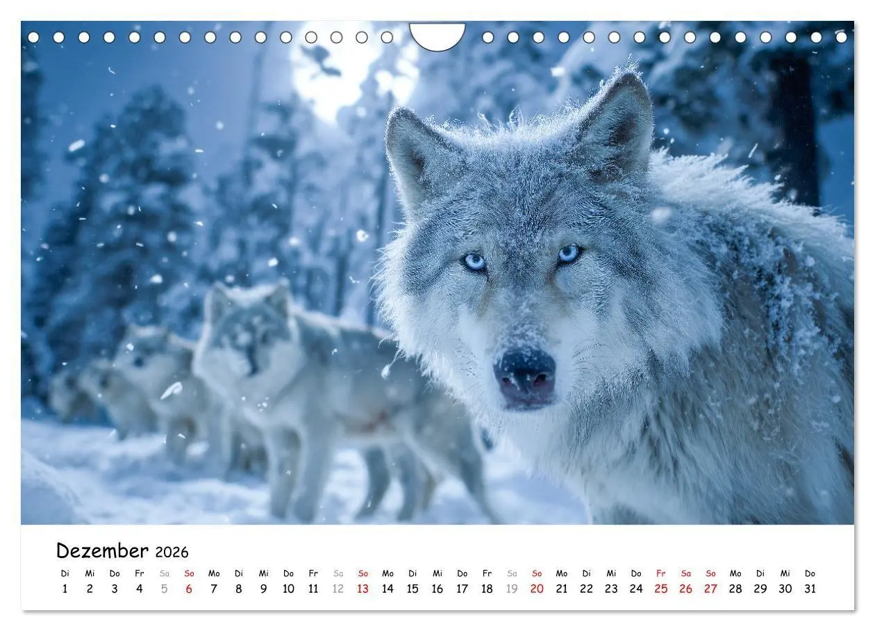 Bild: 9783516699203 | Wölfe im Mondlicht - Ruf der Wildnis (Wandkalender 2026 DIN A4...