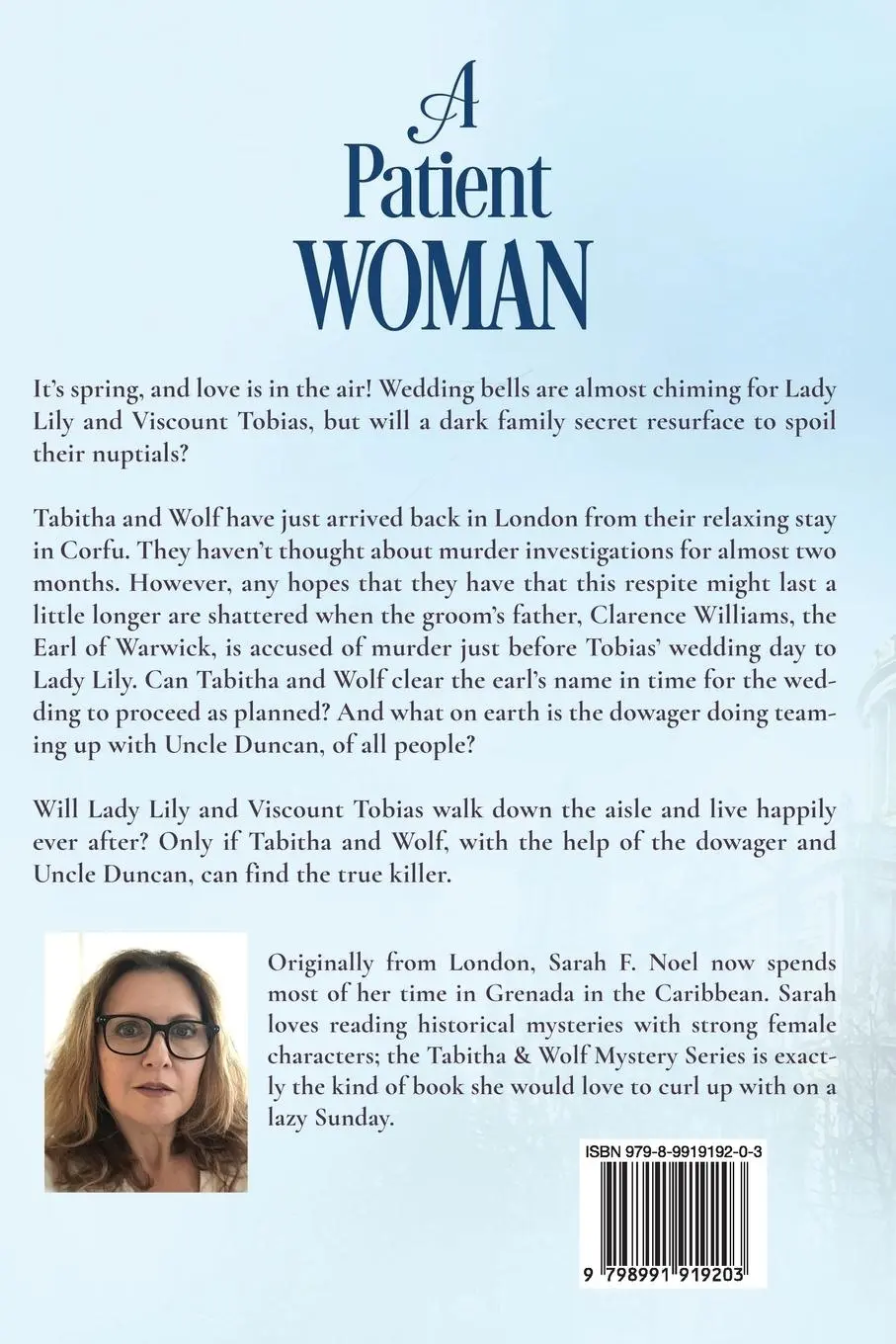 Rückseite: 9798991919203 | A Patient Woman | A Historical Romance Mystery | Sarah F. Noel | Buch