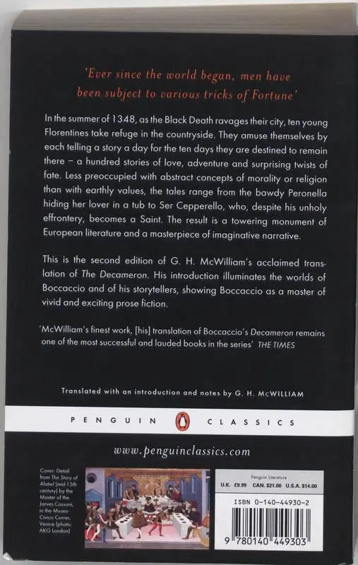 Rückseite: 9780140449303 | The Decameron | Giovanni Boccaccio | Taschenbuch | Englisch | 2003