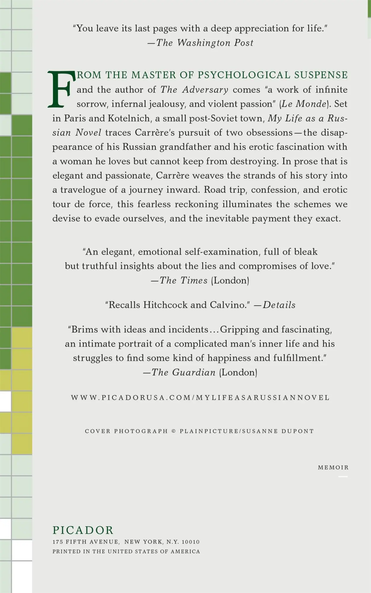 Rückseite: 9780312569303 | My Life as a Russian Novel | Emmanuel Carrere | Taschenbuch | Englisch